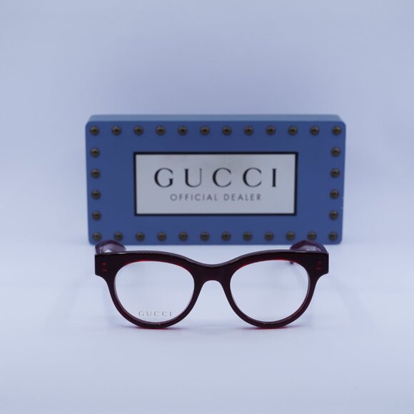 Gucci GG1792O 004 Square Eyeglasses - Burgundy 46mm - Picture 2 of 9